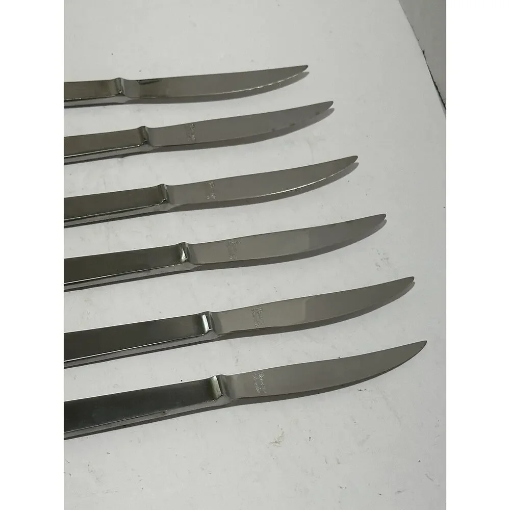 Lot‎ of 6 Pieces Capri Stainless Italy Flatware Knife Pointy Steak MCM Vintage